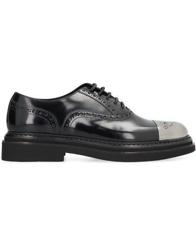 Dolce & Gabbana Day Leather Lace-Up Shoes - Black