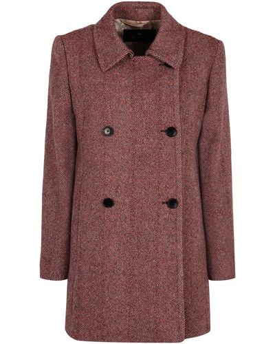 Etro Double-Breasted Wool-Blend Tweed Coat - Brown