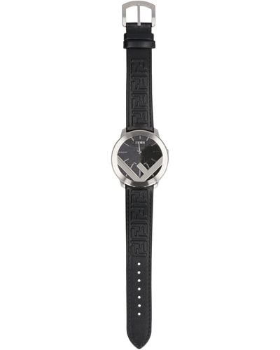 Fendi Watch With Leather Strap - Black