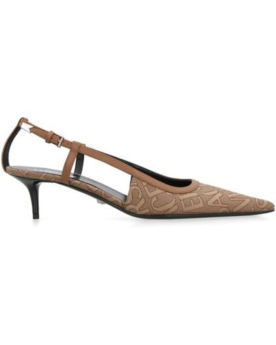 Versace Fabric Slingback Court Shoes - Natural