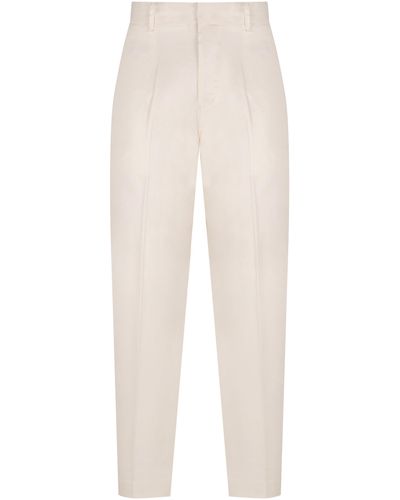 Emporio Armani Cotton Twill Chino Trousers - White