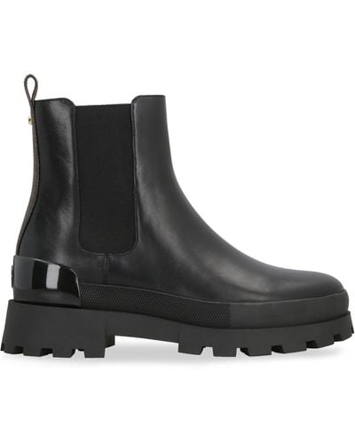 Michael Kors Rowan Leather Chelsea Boot With Logo - Black