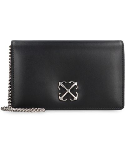 Off-White c/o Virgil Abloh Jitney 0.5 Leather Wallet On Chain - Gray