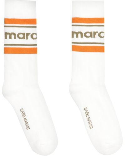 Isabel Marant Dona Logo Cotton Blend Socks - White