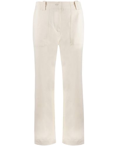 Weekend by Maxmara Eros Stretch Cotton Trousers - White