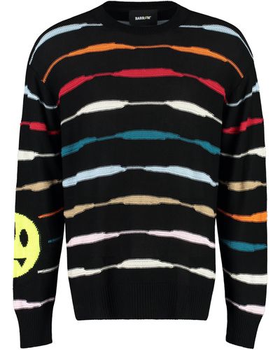 Barrow Striped Crew-neck Sweater - Black
