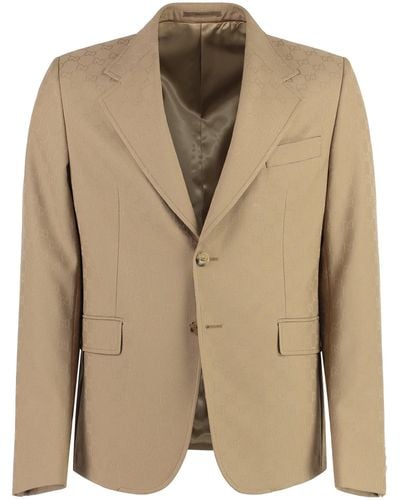 Gucci Single-Breasted Two-Button Jacket - Natural
