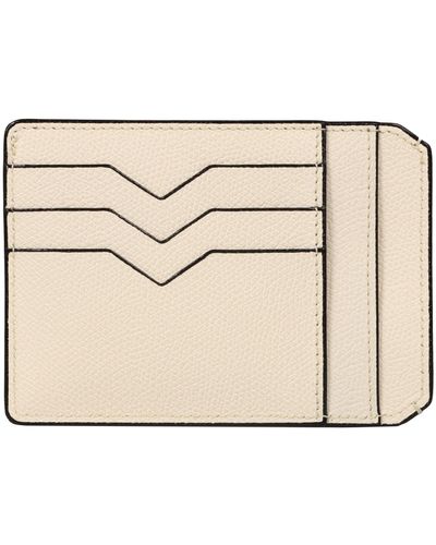 Valextra Leather Card Holder - Natural