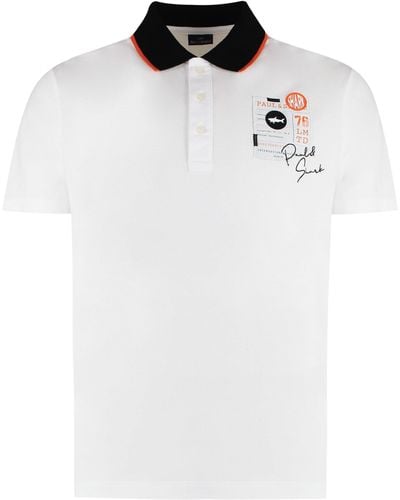 Paul & Shark Short Sleeve Cotton Polo Shirt - White
