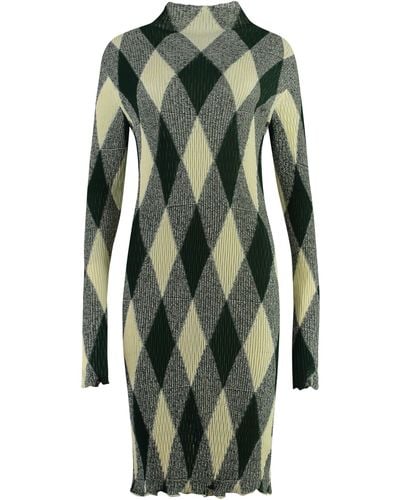 Burberry Cotton-Silk Blend Dress - Green