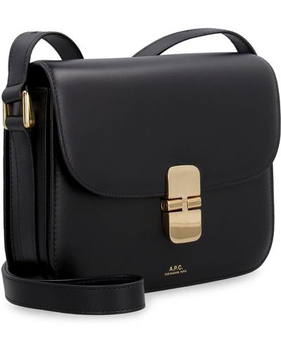 A.P.C. Leather Crossbody Bag - Black