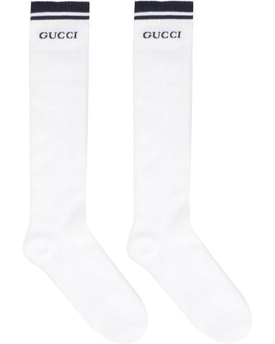 Gucci Logo Cotton Blend Socks - White