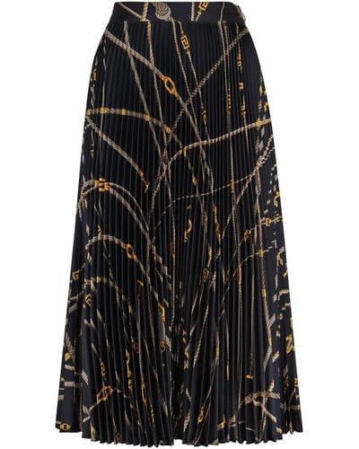 Versace Pleated Midi Skirt - Black