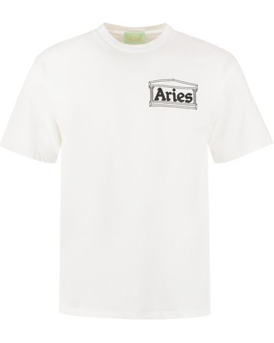 Aries T-shirt in cotone con stampa - Bianco