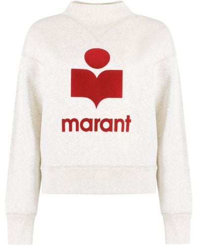 Isabel Marant Moby Logo Detail Cotton Sweatshirt - Red
