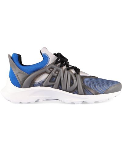 Fendi Tag Low-Top Trainers - Blue