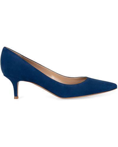 Gianvito Rossi Suede Court Shoes - Blue