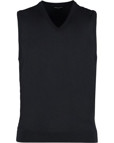 Roberto Collina Knitted Wool Vest - Black