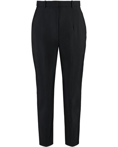 Alexander McQueen Wool Trousers With Straight Legs - Black