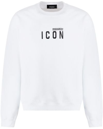 DSquared² Cotton Crew-neck Sweatshirt With Logo - White
