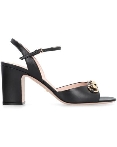 Gucci Lady Horsebit-detailed Leather Sandals - Black