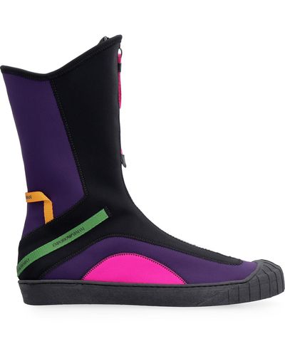 Emporio Armani Sustainability Project - Technical Fabric Ankle Boots - Purple