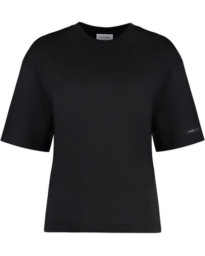 Calvin Klein T-shirt girocollo in cotone - Nero