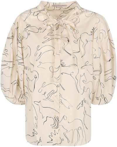 Stella McCartney Printed Cotton Shirt - Natural