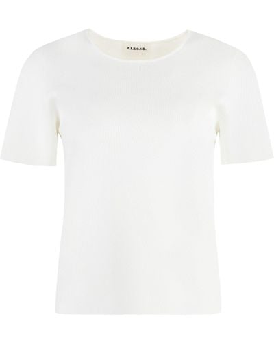 P.A.R.O.S.H. T-shirt in maglia - Bianco