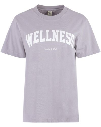 Sporty & Rich T-shirt Wellness Ivy in cotone con stampa - Viola