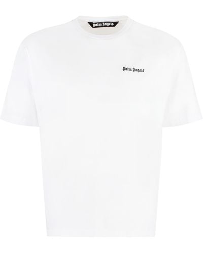 Palm Angels T-shirt girocollo in cotone - Bianco