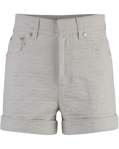 Fendi Cotton Shorts - Gray