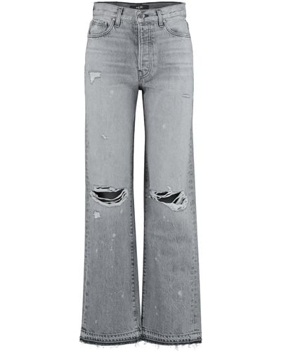 Amiri 5-pocket Straight-leg Jeans - Gray