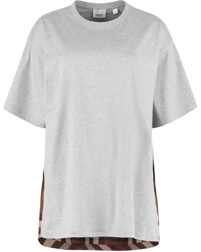 Burberry T-shirt oversize in cotone - Grigio