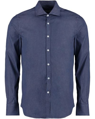 Canali Stretch Cotton Shirt - Blue