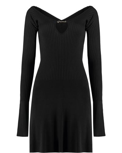 Jacquemus Pralu Knit Mini-Dress - Black