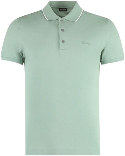 Zegna Polo a maniche corte in cotone - Verde