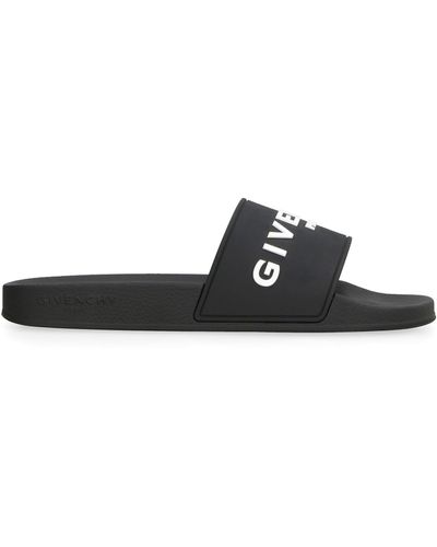 Givenchy Slides in gomma con logo - Nero