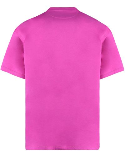 Valentino T-shirt girocollo con pannello in nylon - Rosa