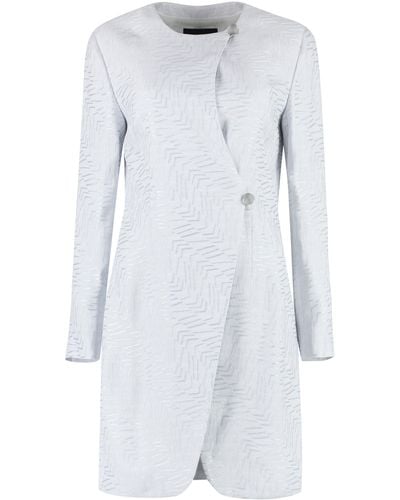 Giorgio Armani Short Coat In Viscose - White