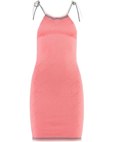 Fendi Jacquard Knit Mini-dress - Pink