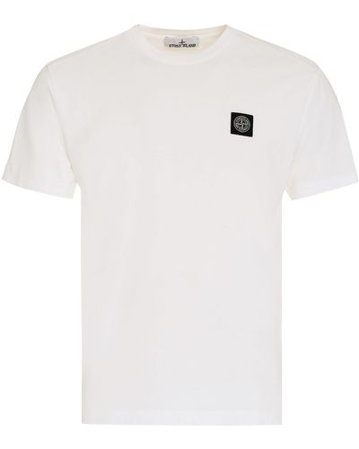 Stone Island T-shirt girocollo in cotone - Bianco