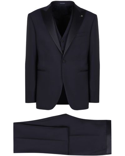 Tagliatore Three-piece Wool Suit - Blue