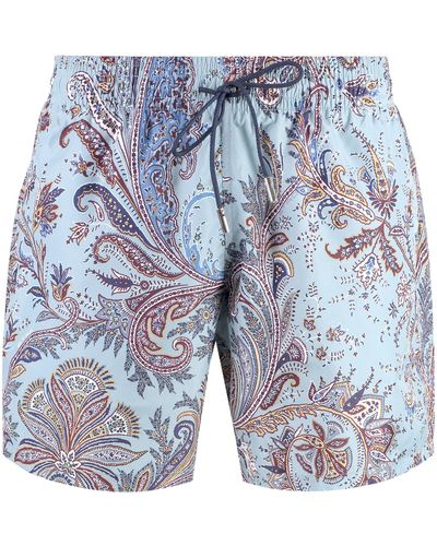 Etro Shorts da mare con stampa - Blu