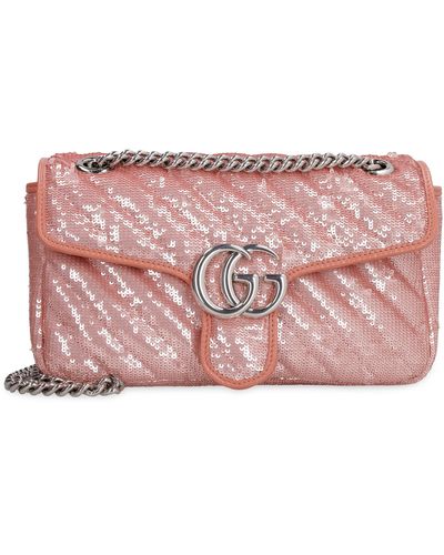 Gucci GG Marmont Small Crossbody Bag Sequins - Pink