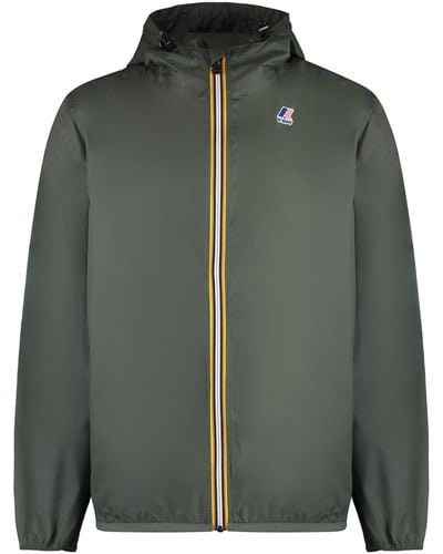 K-Way Claude Hooded Nylon Jacket - Green