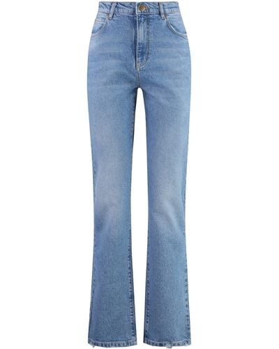 Pinko Roxanne 5-pocket Straight-leg Jeans - Blue