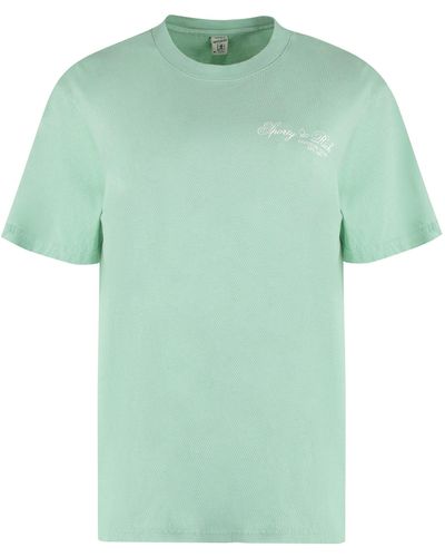 Sporty & Rich T-shirt girocollo in cotone - Verde