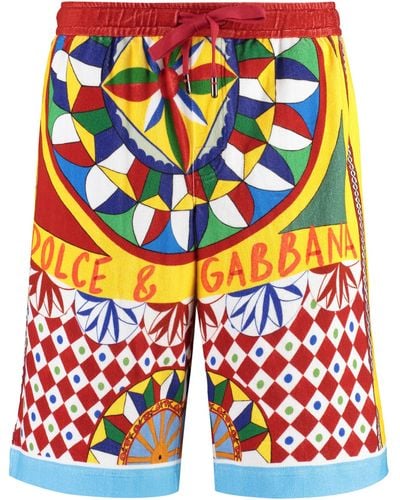 Dolce & Gabbana Shorts in cotone stampato - Blu
