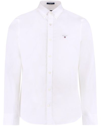 GANT Camicia in cotone con collo button-down - Bianco